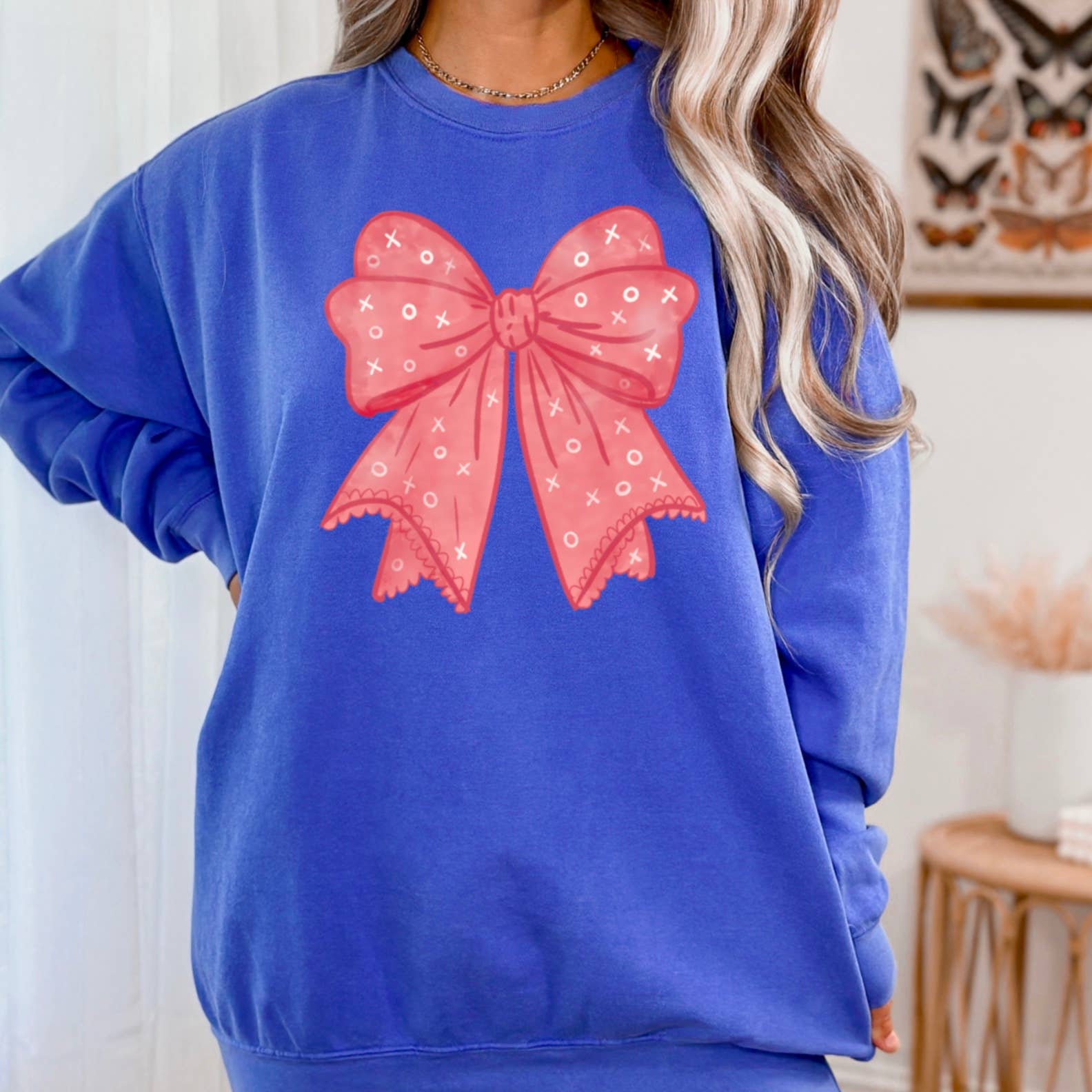 Shoppe SHC – wholesale Sweatshirt med tryck - Dam – XOXO Coquette Bow Sweatshirt | Tryckt Sweatshirt10