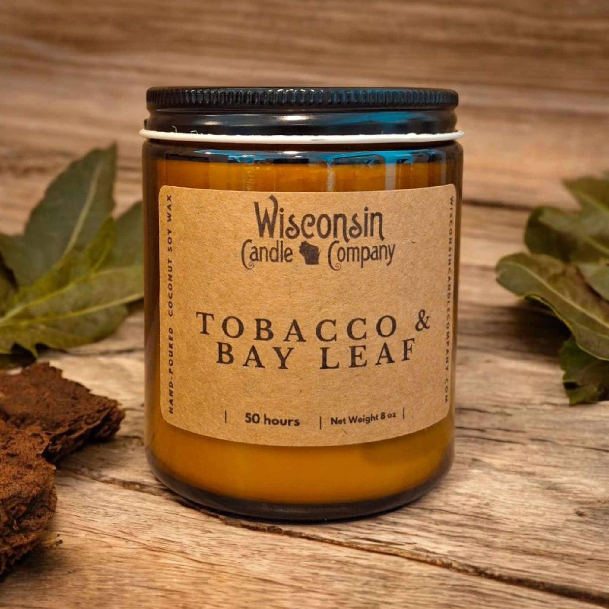 Wisconsin Candle Company – Vela em jarro/copo por atacado – Tabaco e folha de louro1