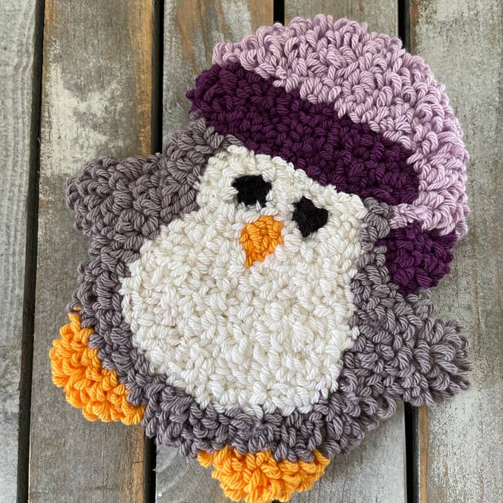 Sous-verre à café en forme de pingouin, tapis, aiguille à poinçonner, sous-verre pour la vente par Chickadee Creations