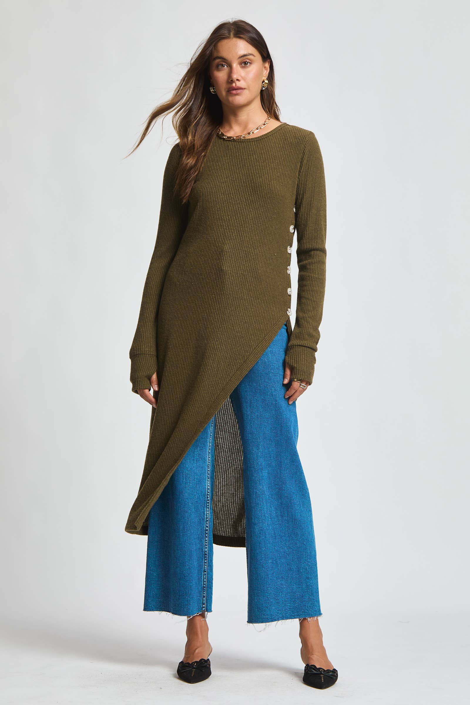 Dear Scarlett - Wholesale Tuniek - Dames - Lange tuniek met knopen TRV-POSH18