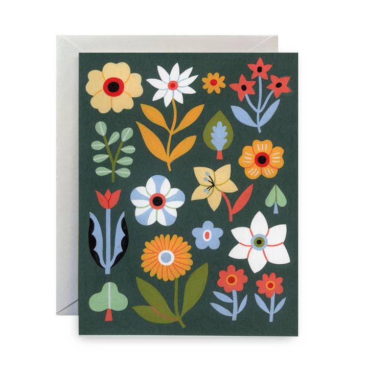 Green Floral Greeting Card for wholesale by Molly Egan