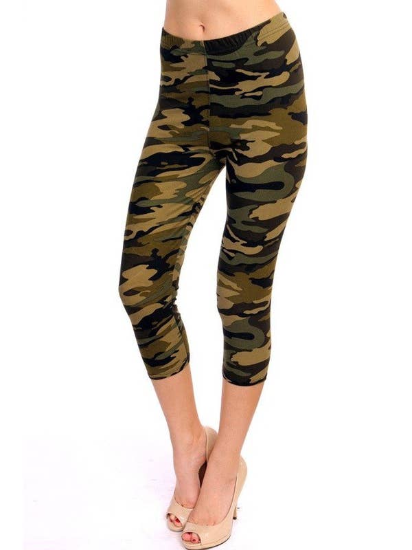 OLIVA LEGGINGS CAPRI A STAMPA CAMOUFLAGE CA-F120 in vendita all'ingrosso su Faire