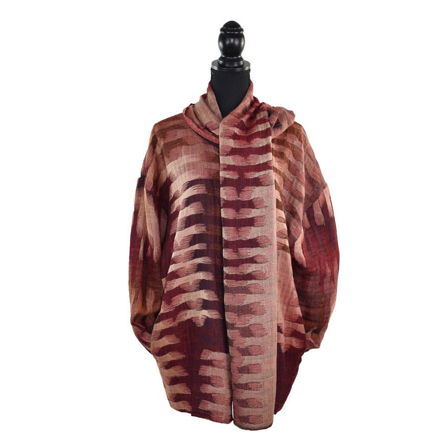 Dupatta Designs - Vente Manteau – femme - Veste-pull ample à fermeture éclair avec écharpe intégrée8