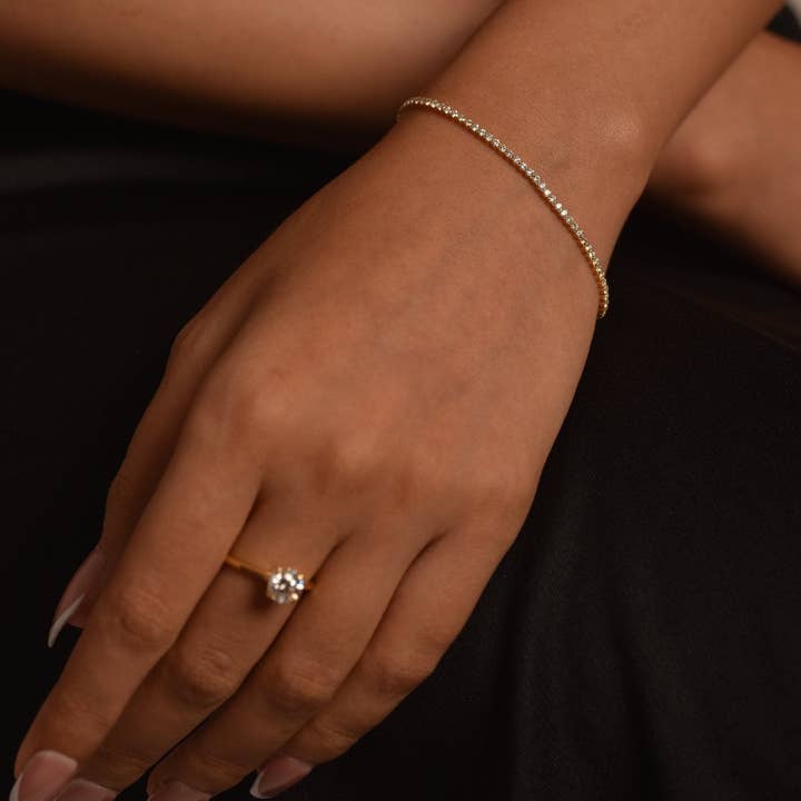 1,72 karaat 14K gouden verfijnde diamanten tennisarmband voor wholesale door Evara Jewelry