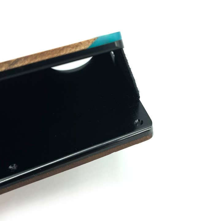 Oliver and the Sea - Wholesale Wallet - Men's - Wood and Resin Slim Wallet RFID Protected - Teal4