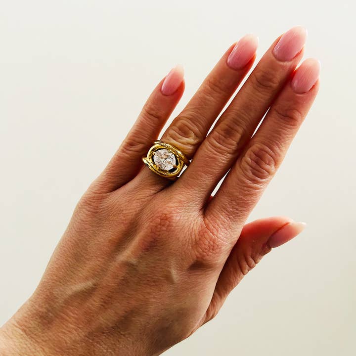 ÉCLAIRE – wholesale Single stone/solitaire ring – OVAL BAND RING2