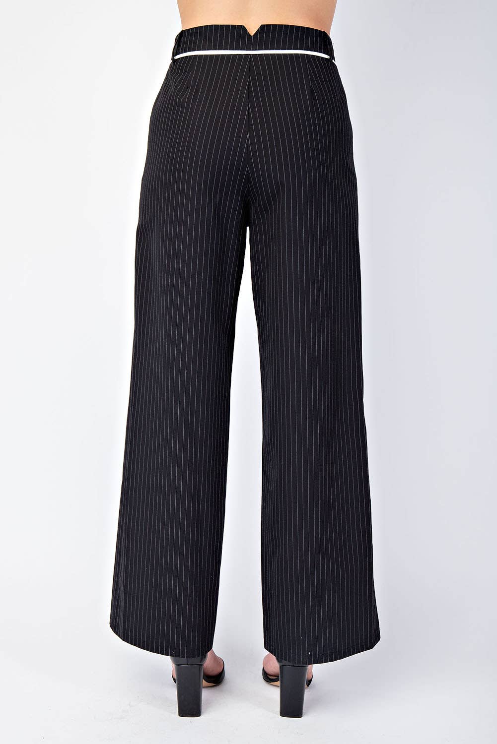 Edit by Nine - Wholesale Pants - Women's - Cp5787 Striped Woven Straight Pants W Contrast Edge Detail6
