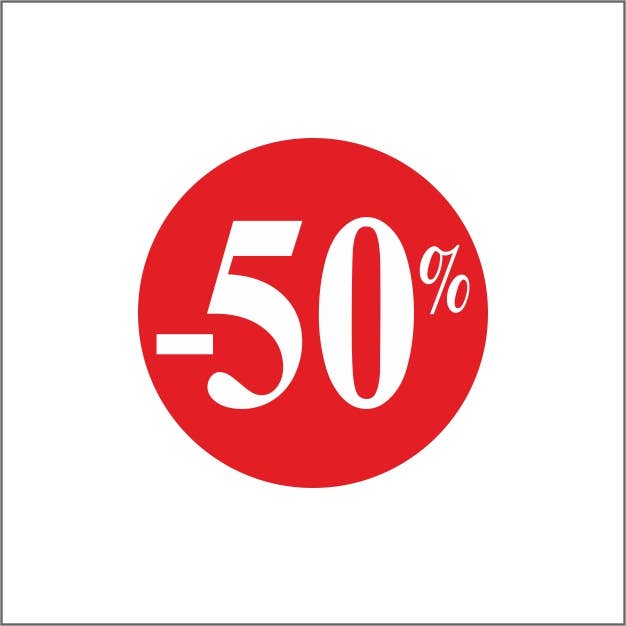 Discount Percentage -50% - signal label - roll of 500 pieces for wholesale by Mini Art Products