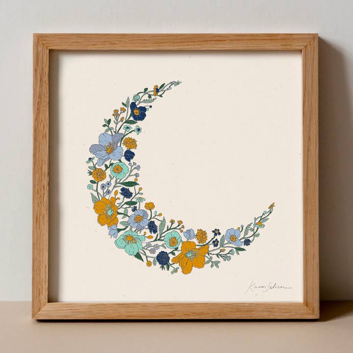 Moon Blossoms Art Print - Hush Poppy Collection for wholesale by Kaari & Co.
