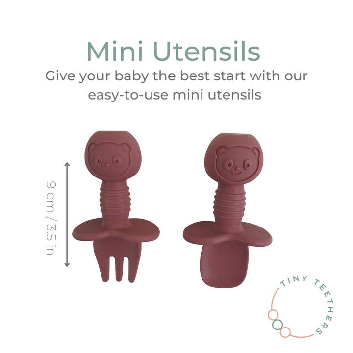 Tiny Teethers - Vendita all'ingrosso Set di posate - Bambini e neonati - Set di utensili in silicone Mini Forch+Cucchiaio6
