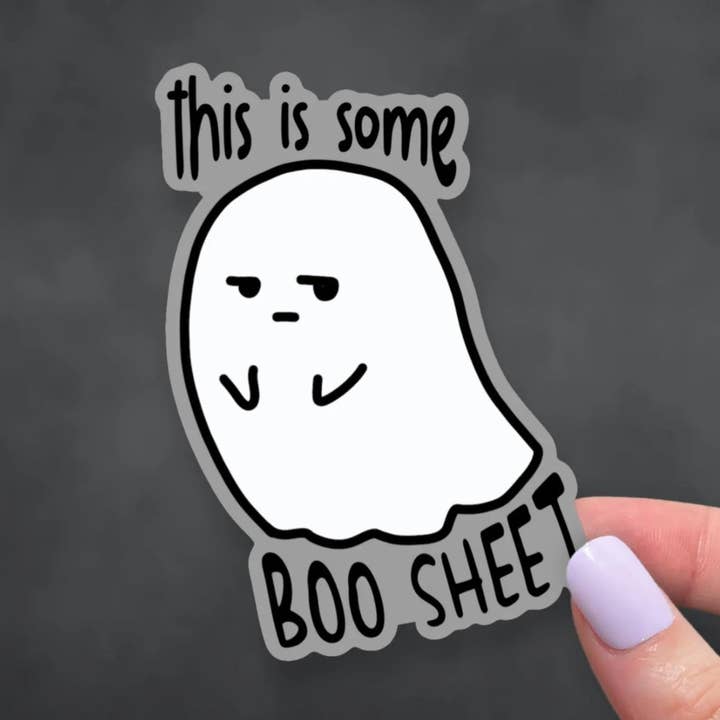 Dette er noget spøgelsesfis, sjovt spøgelsespun, sødt vinylklistermærke for engroshandel hos Sticky Martian