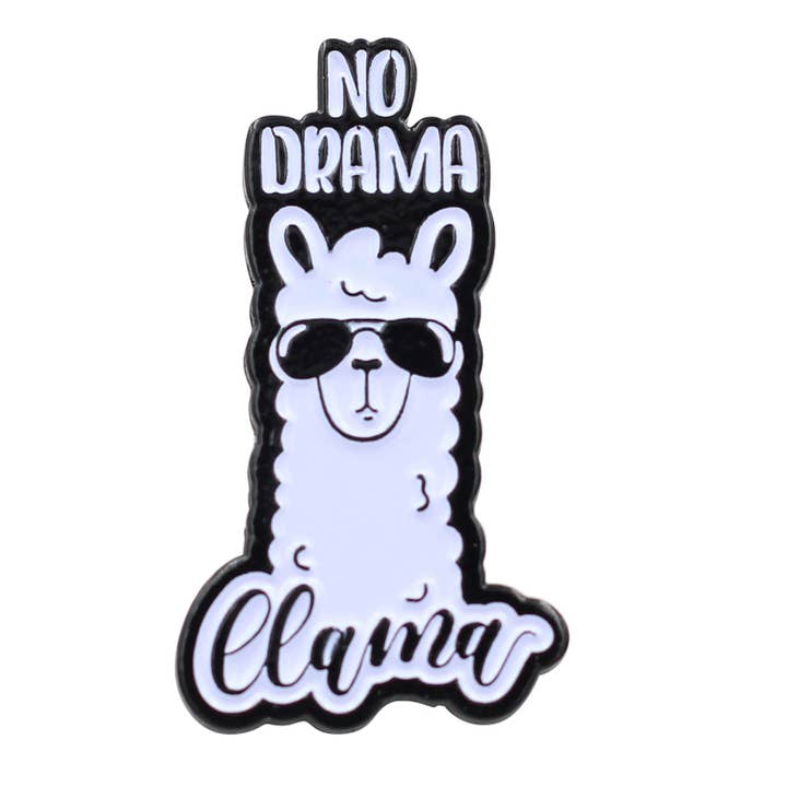 Real Sic - Venta al por mayor Botón/prendedor - No Drama Llama Pin — sin estrés motivacional llama pin esmaltado