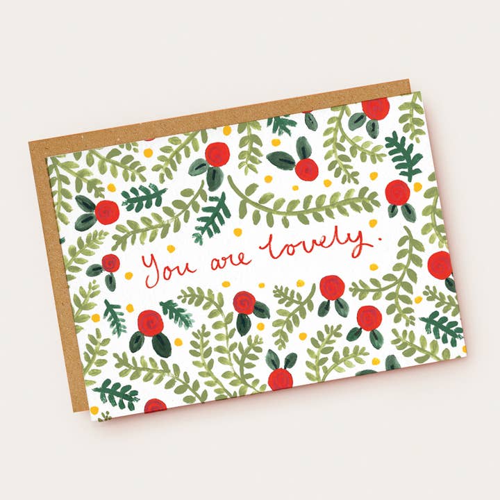 Jade Fisher - Vente Cartes d'amitié - Carte d'amitié à lettres florales « You Are Lovely »