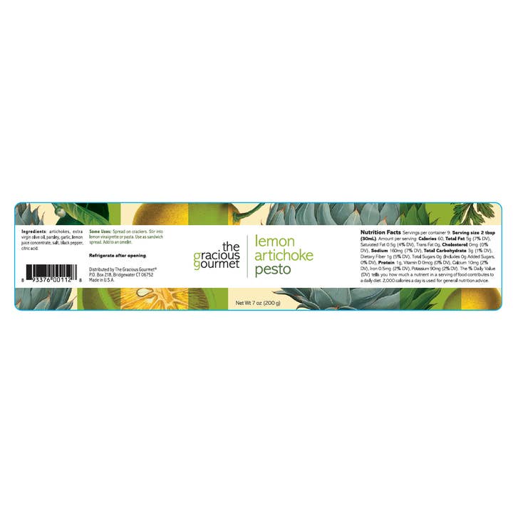 The Gracious Gourmet - Wholesale Pesto - Lemon Artichoke Pesto1