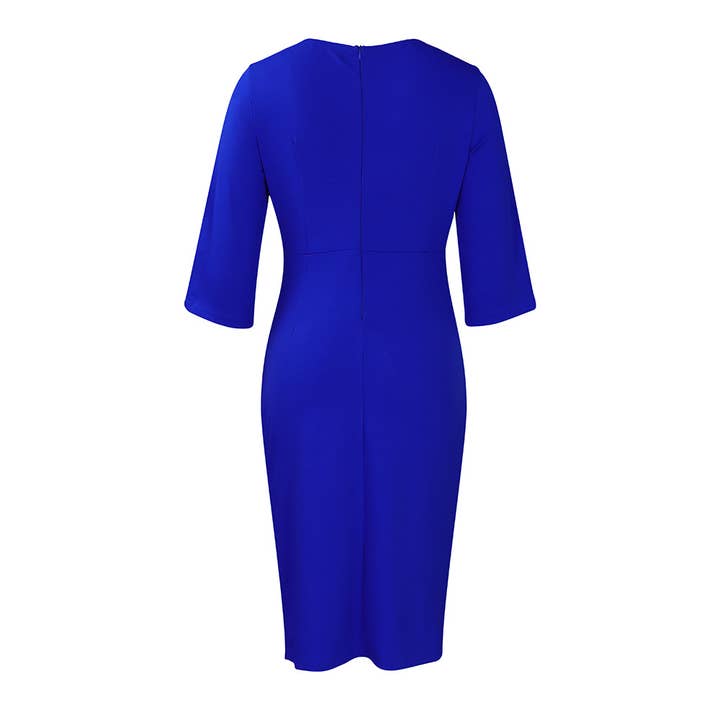 HIDDENBRAND - Wholesale Dress - Women's - Half Sleeves Midi Business Office Pencil Dress19
