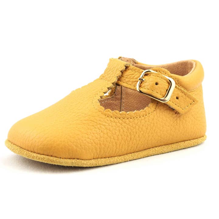 amarillo mostaza Zapato bebé clásico piel amarillo mostaza de venta al por mayor en Faire