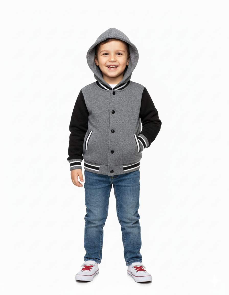 Unik - Wholesale Varsity/Baseball Jacket - Women's - Plain Varsity Fleece Hoodies 2-4 4