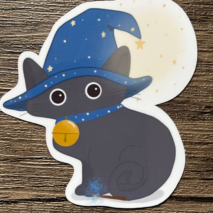 Murder of Crows Studio - Wholesale Sticker - Wizard Cat Sticker, Cute Decal, Glossy Sticker for Laptop, Car, Water Bottle, and Phone Case3
