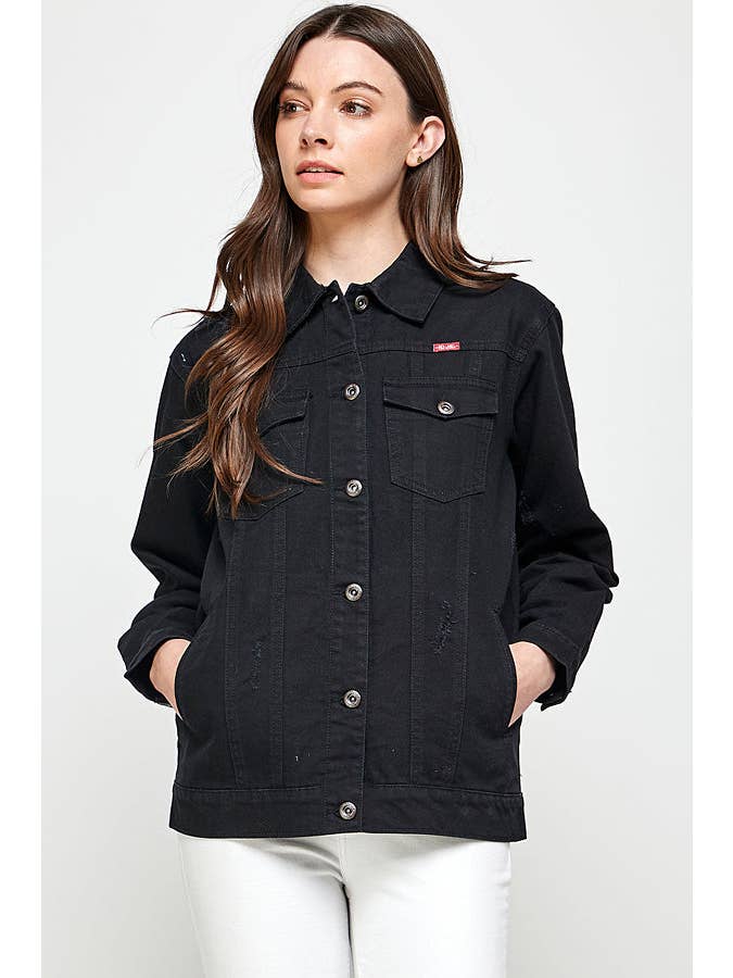 BLUE AGE – Großhandel Jeansjacke – Damen – Destroyed lässige Jeansjacke, JK-4031