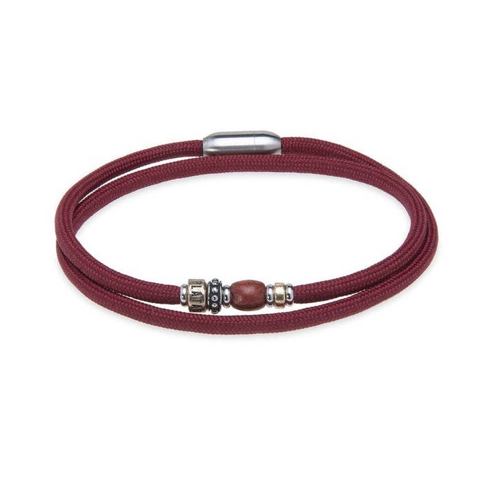Double garnet nylon bracelet for wholesale by PLATADEPALO