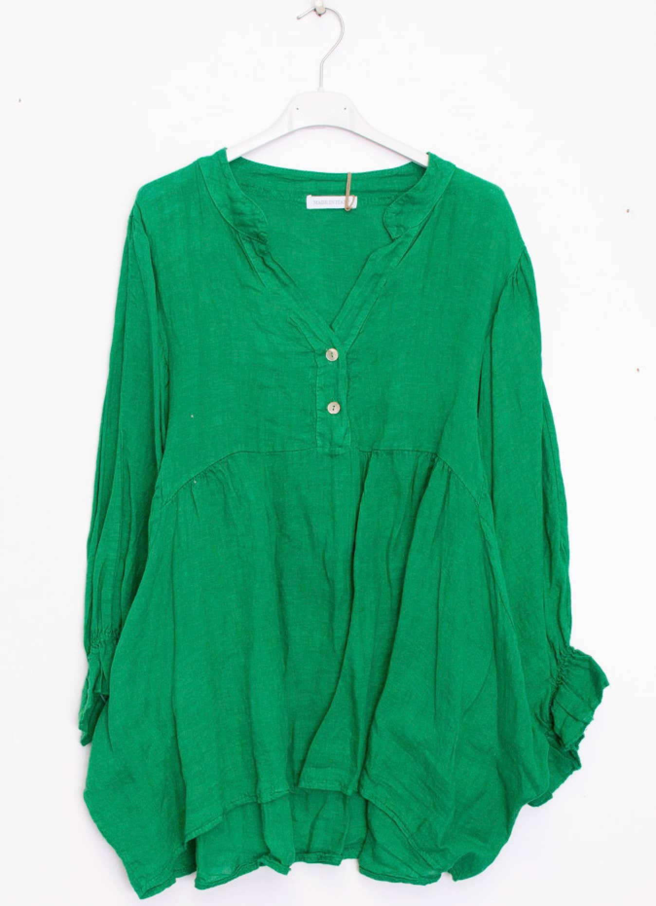 Happy look - Wholesale Blouse - Women's - Puff sleeve linen blouse 2