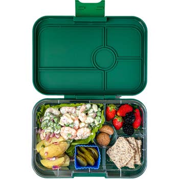 Smart Planet Thin Lunch Bento Box w/ Insulated Bag Green, BPA Free Preowned