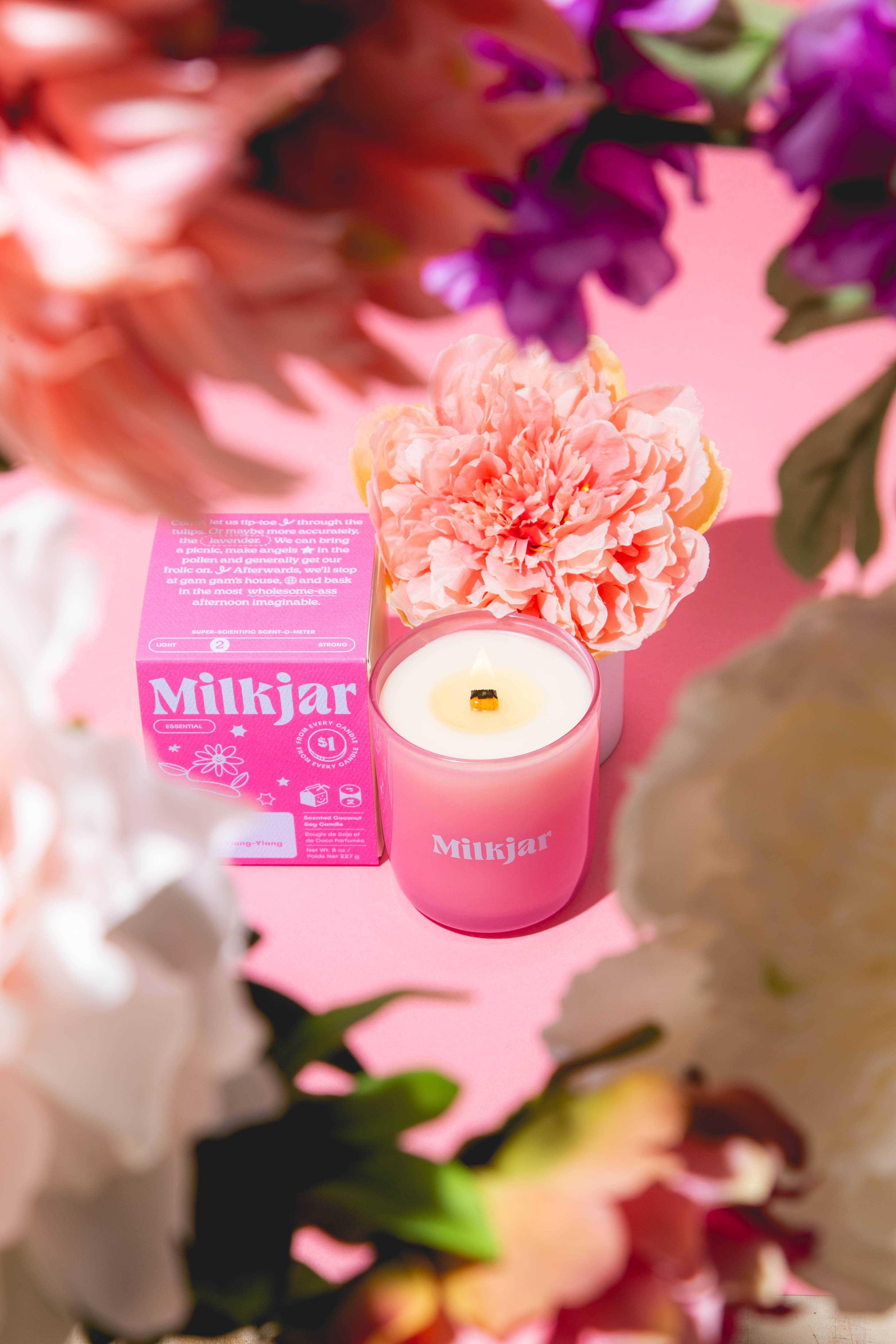 Milk Jar Candle Co. - Wholesale Jar/Filled Candle - Bloom - Essential Oil Coconut Soy 8oz Candle 5