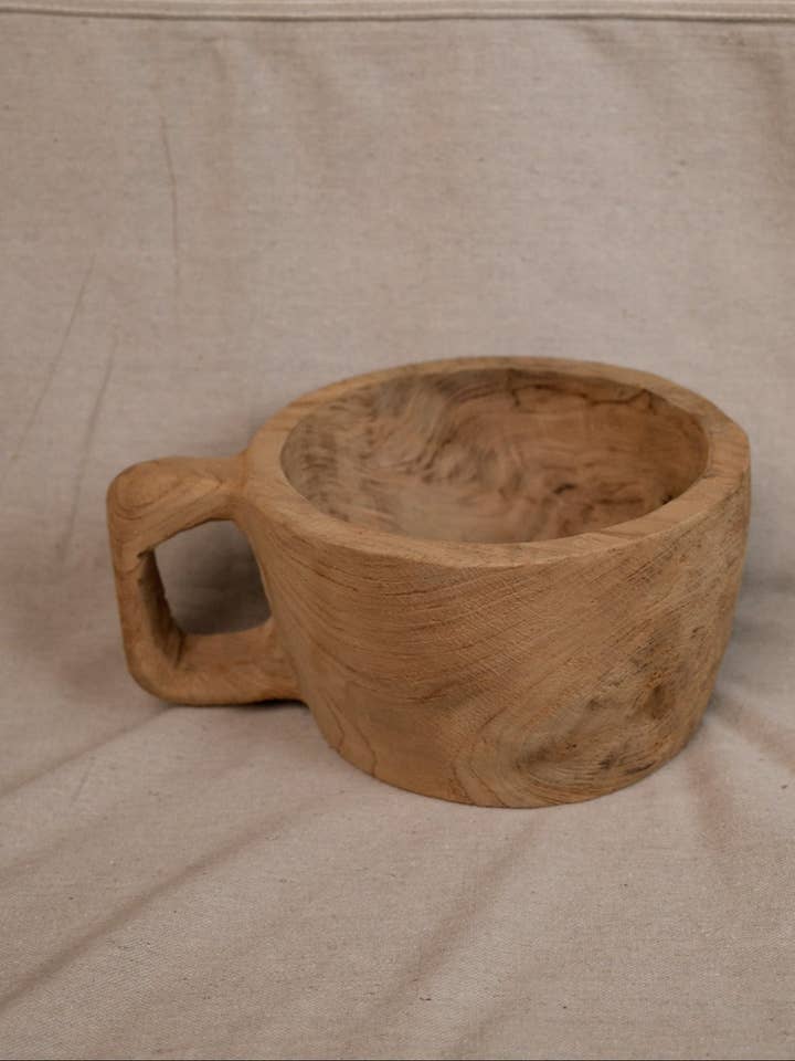 Solid Teak Wood Mug for wholesale by Twenty Third by Deanne