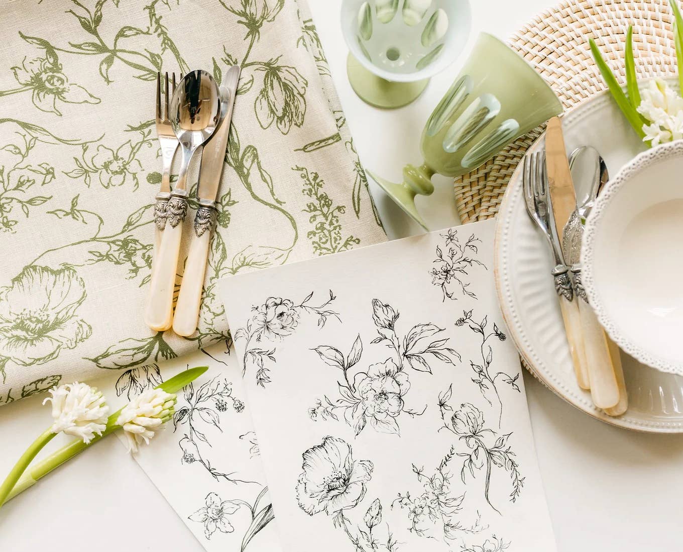 Nadia Colella Living - Wholesale Tablecloth - Toile Garden Tablecloth