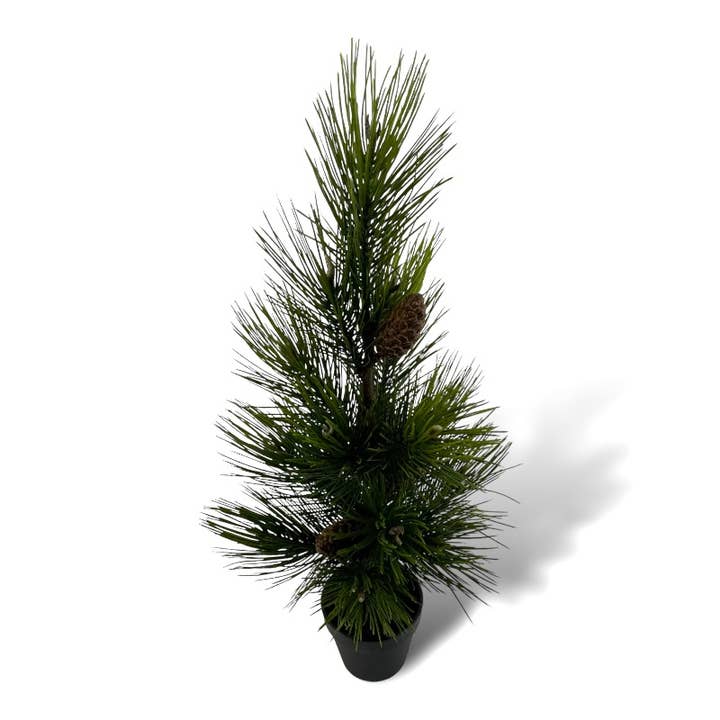 Floratexx – wholesale Konstgjorda blommor – Tall med kottar 69 cm grön