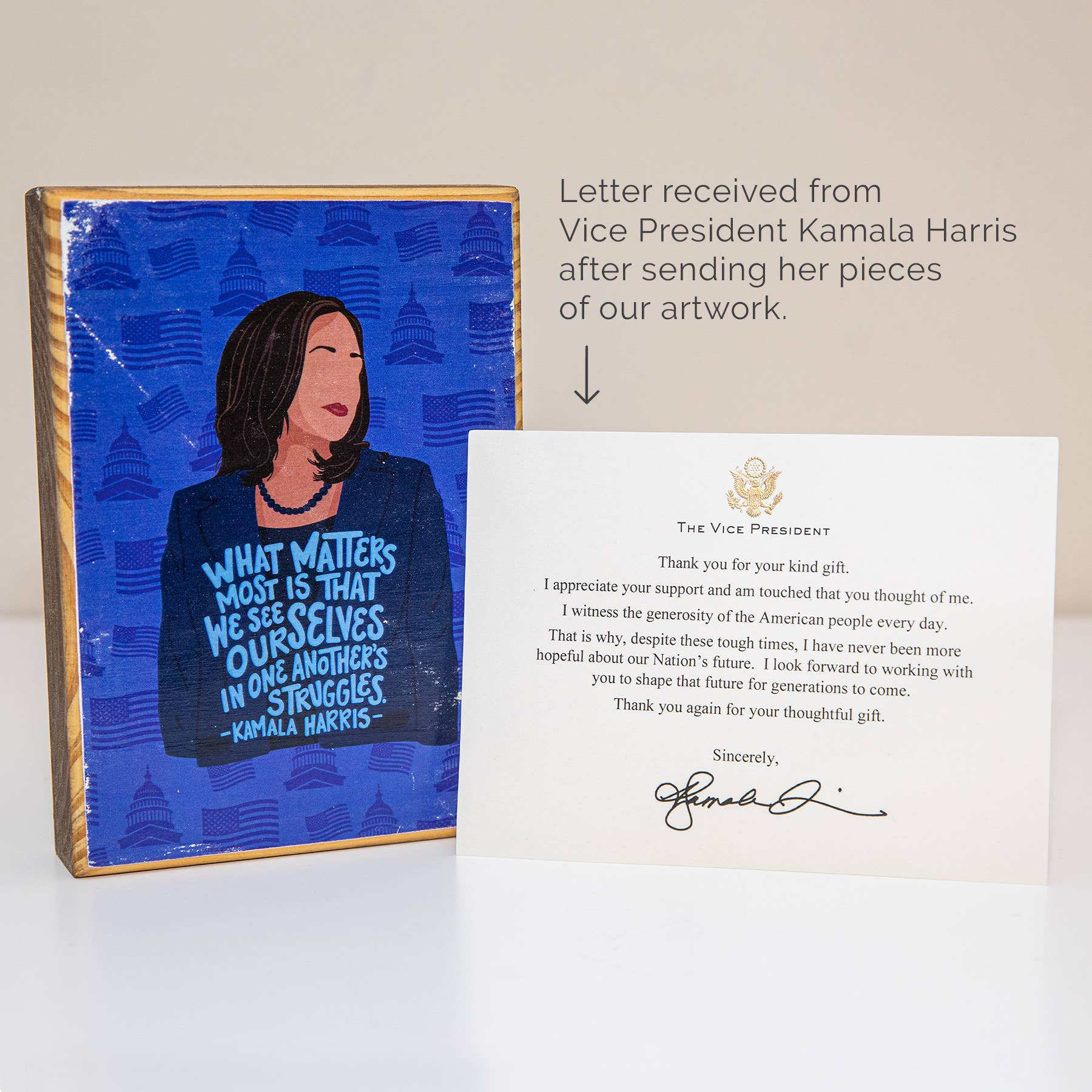 ARCHd – wholesale Art print – Kamala Harris Quote - Wood Art2