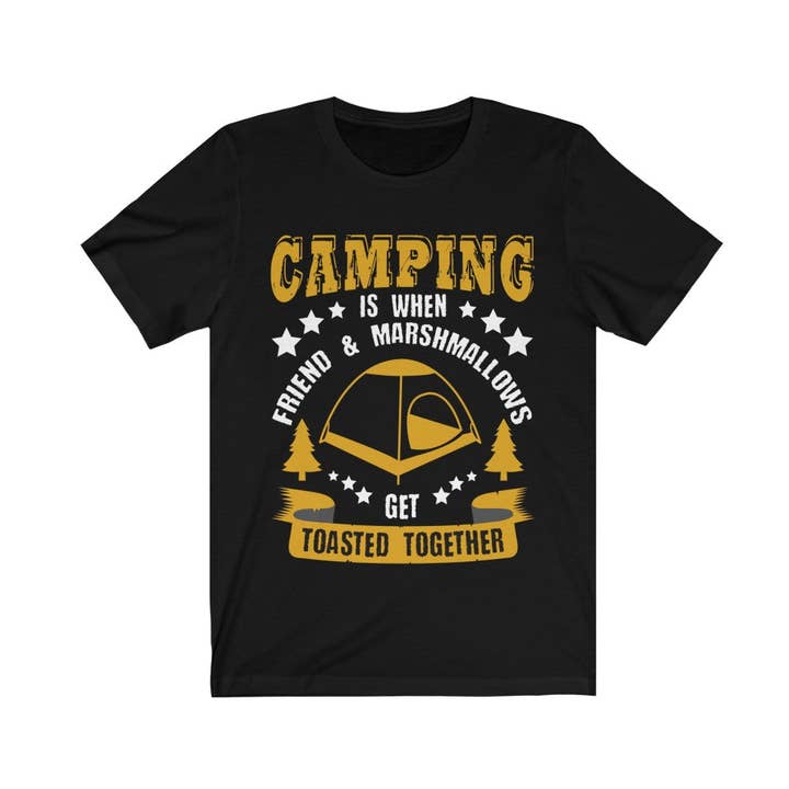 Camping, Friends, Toasted Marshmallows - Unisex T-Shirt for wholesale by Luluizy Designs Co.