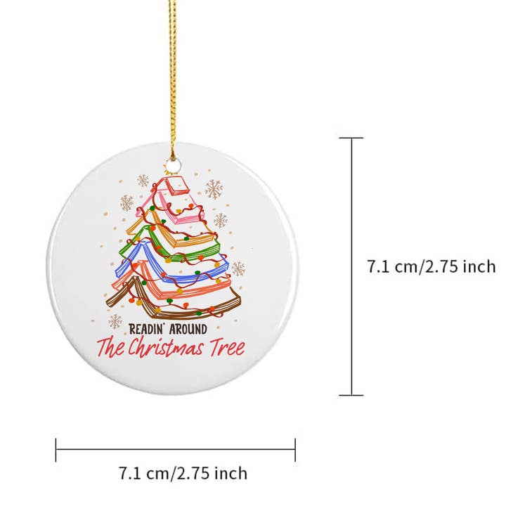 DaisyChainDesignCo - Wholesale Ornament - Readin' Around The Christmas Tree Ceramic Ornament1