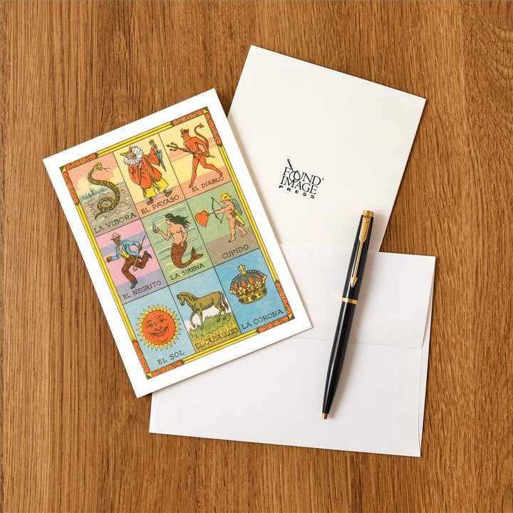 Found Image Press - Vente Assortiments de papeterie/cartes - Carte de vœux MX-433 Cartes de loterie mexicaine