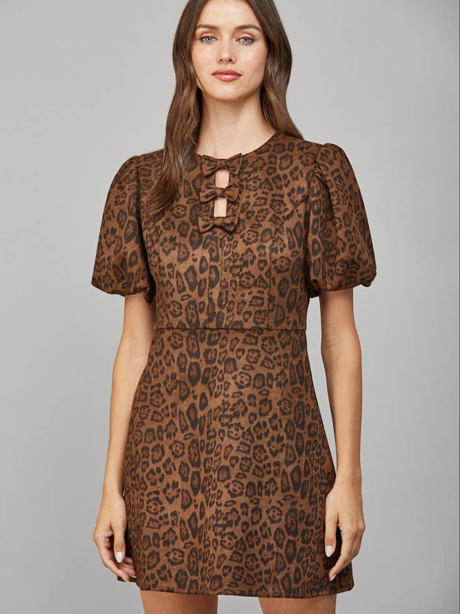 ESTAMPA ANIMAL IMITAÇÃO CAMURÇA DETALHE DE LAÇO FD30430 por atacado de FATE