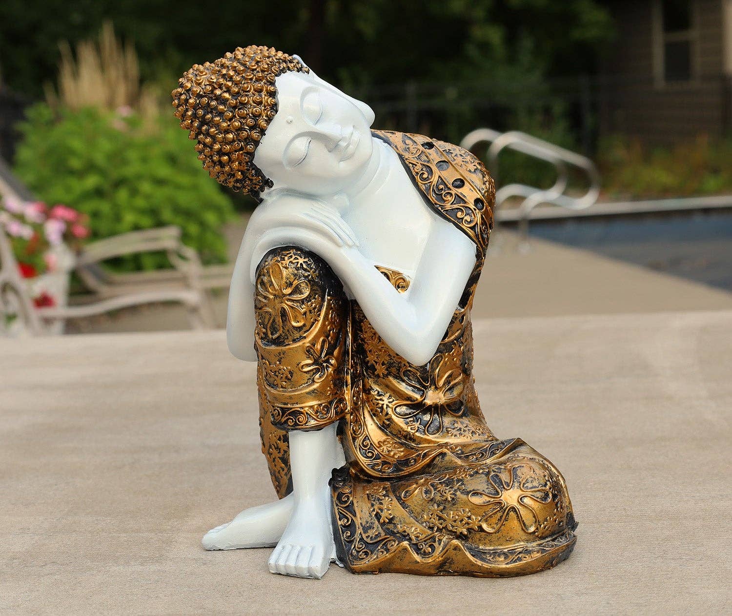 Lungta Imports - Wholesale Sculpture - Napping Buddha Statue Asian Art Decor Cold Cast6