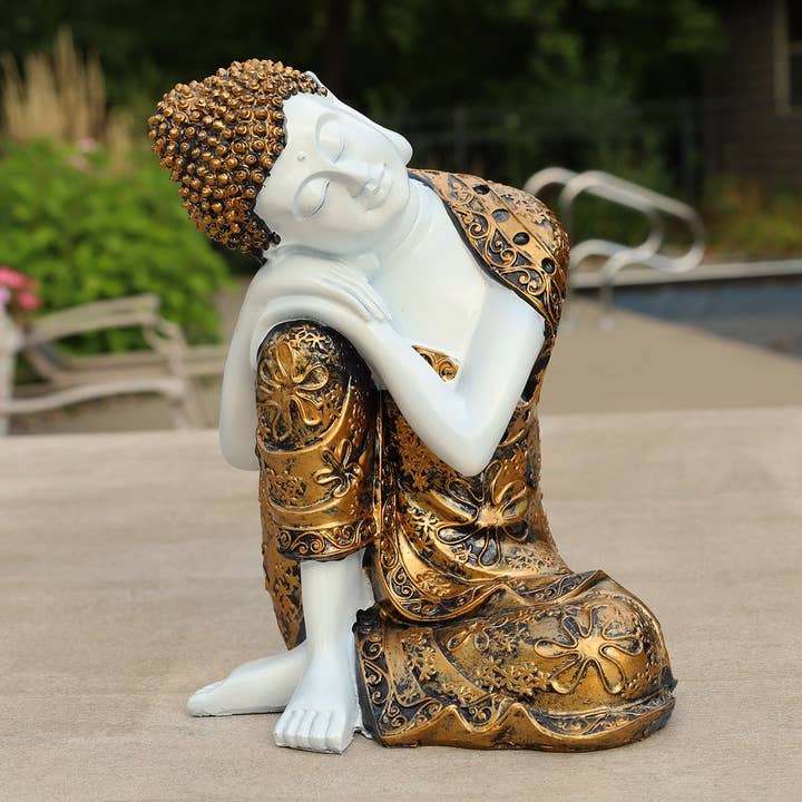 Lungta Imports - Wholesale Sculpture - Napping Buddha Statue Asian Art Decor Cold Cast6