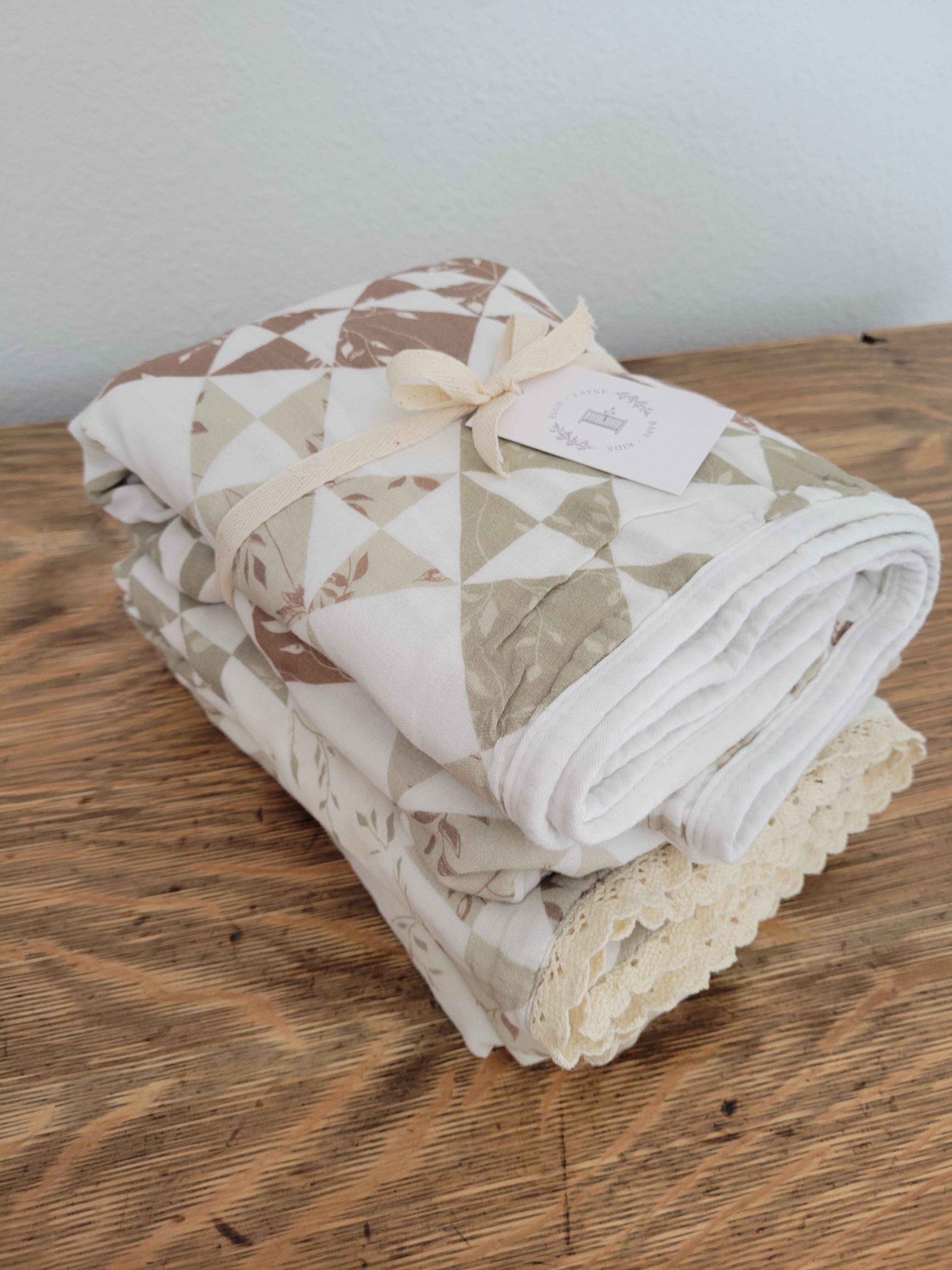 Ellie and Layne - Wholesale Bedding blanket – Kids & Baby - Ivy Quilted 6 Layer Gauze Blanket8