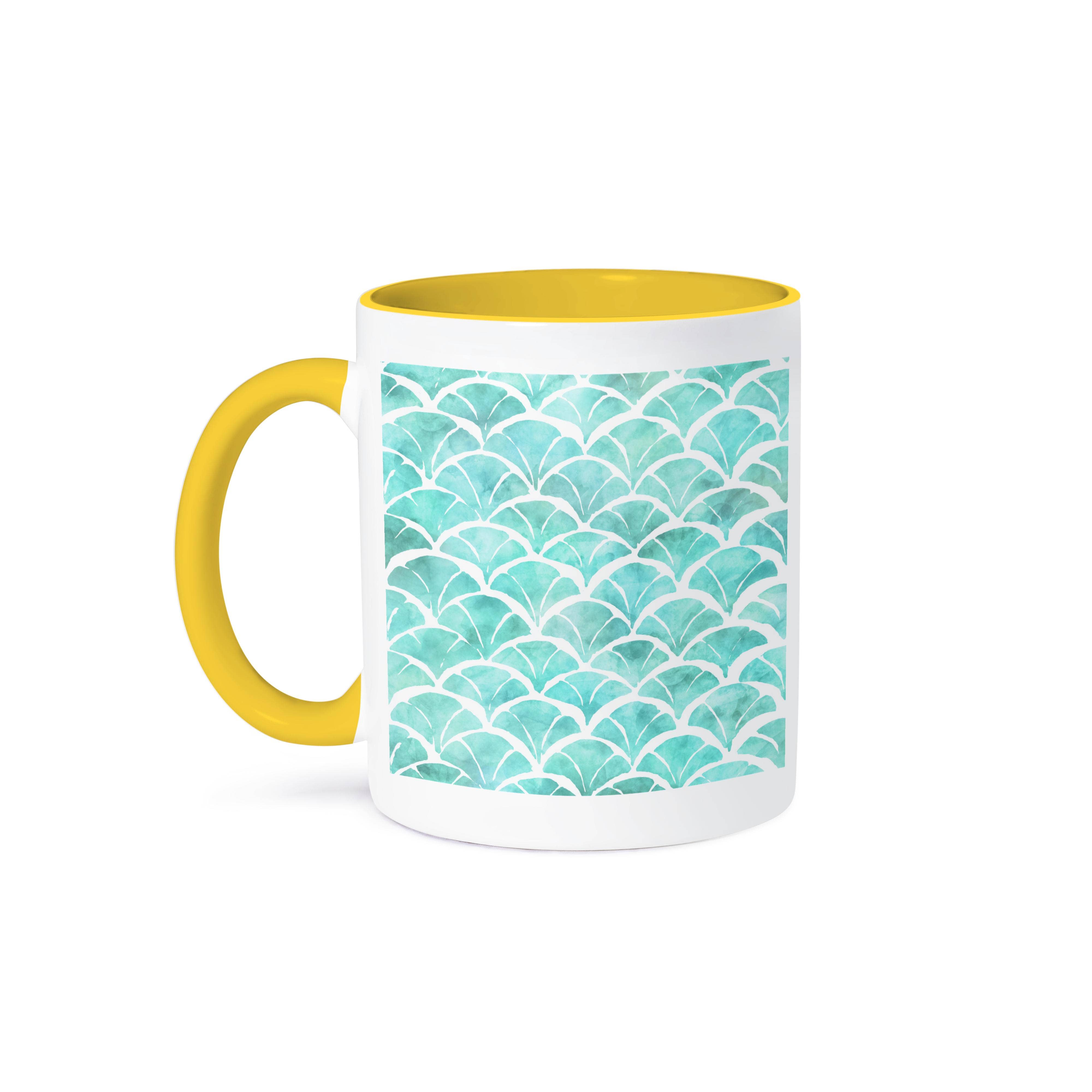 3dRose - Wholesale Coffee Mug - 3dRose, Pretty, Aqua and White Watercolor Japanese Fan Pattern, Mug0