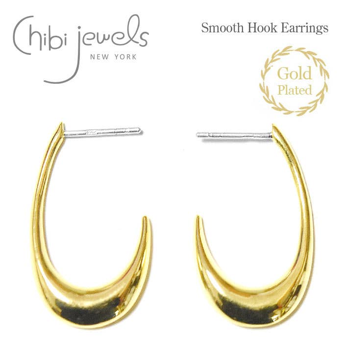 Small Smooth Hook Earrings (Gold Plated) for wholesale by Chibi Jewels
