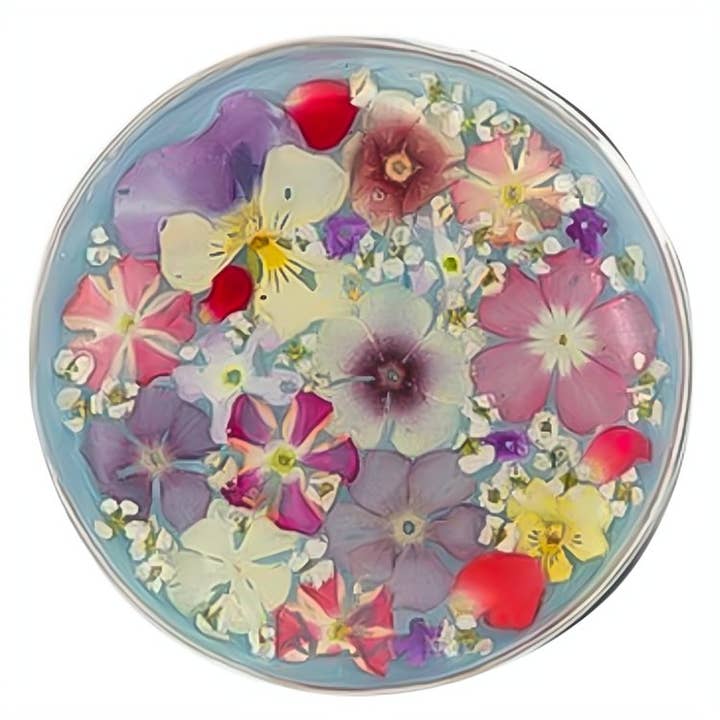 Guadalupe Gifts - Wholesale Jewellery box/organiser - Rosary Box w/ Pressed Flowers 2.9" x 1.5" x 2"4