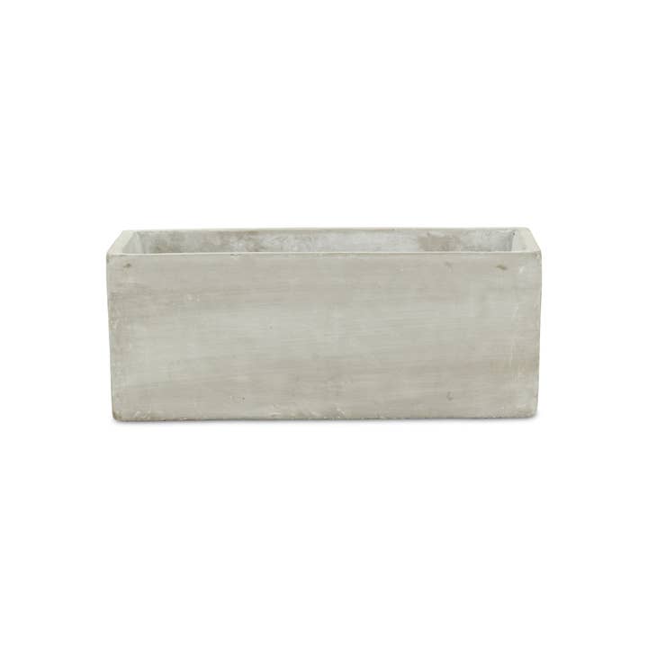 HomeRoots - Wholesale Plant Pot - 9" Light Gray Rustic Indoor Outdoor Rectangular Pot Planter