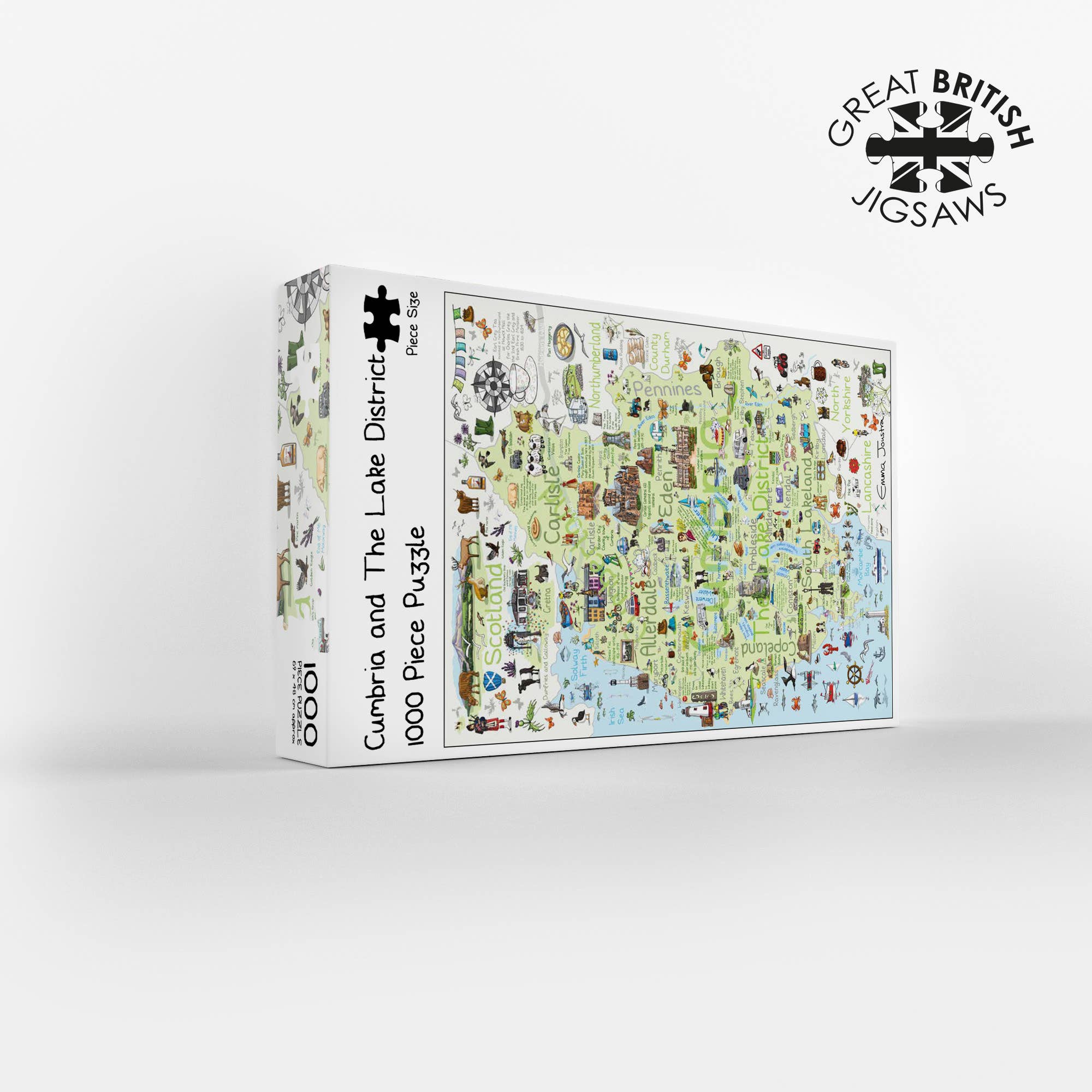 Great British Jigsaws - Vente Puzzle – adulte - CARTE DE CUMBRIA ET DE LA RÉGION DES LACS - Puzzle Emma Joustra1