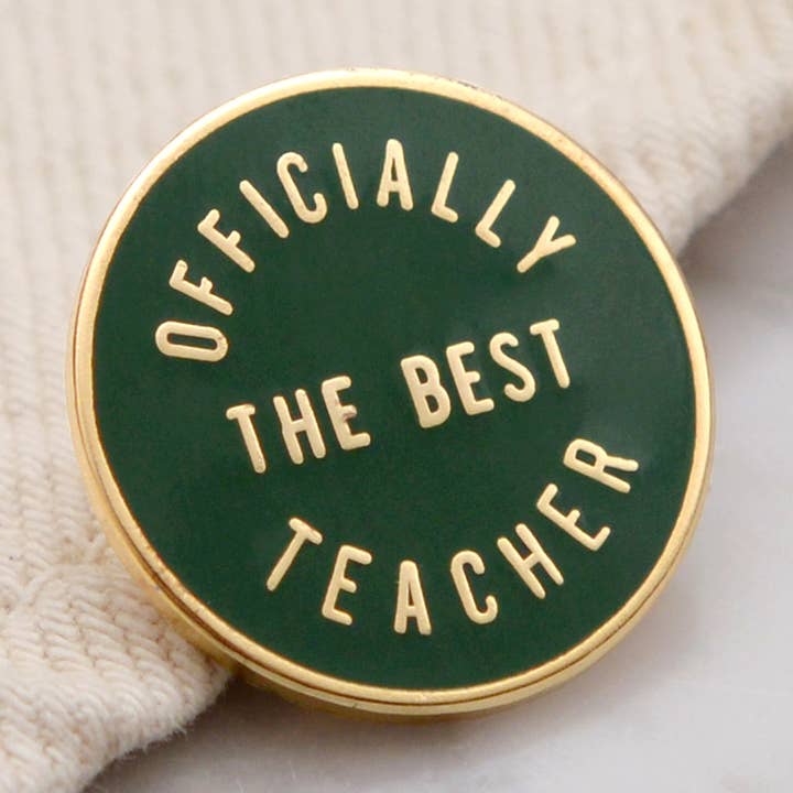 Alphabet Bags - Wholesale Lapel pin/button - Officially the Best Teacher - Enamel Pin0