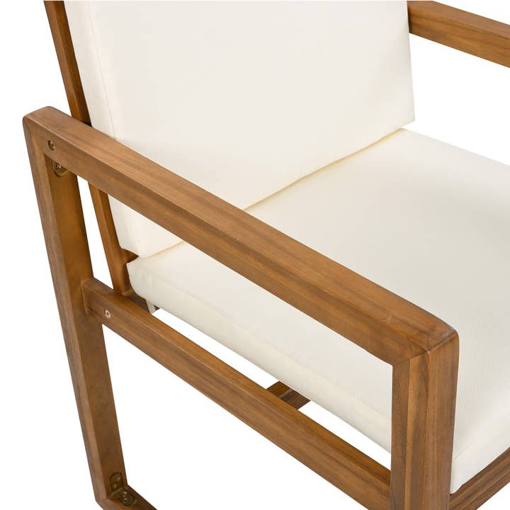 HOMYCASA DESIGN INC - Wholesale Patio Set - 5-Piece Outdoor Patio Dining Set Acacia Wood with Four Armchairs and Table, Beige24