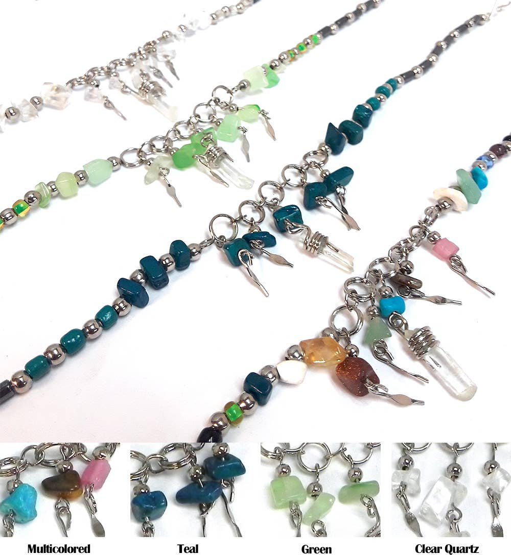 Pichincha - Wholesale Anklet - Crystal Chip Stone Metal Beaded Shakira Anklet