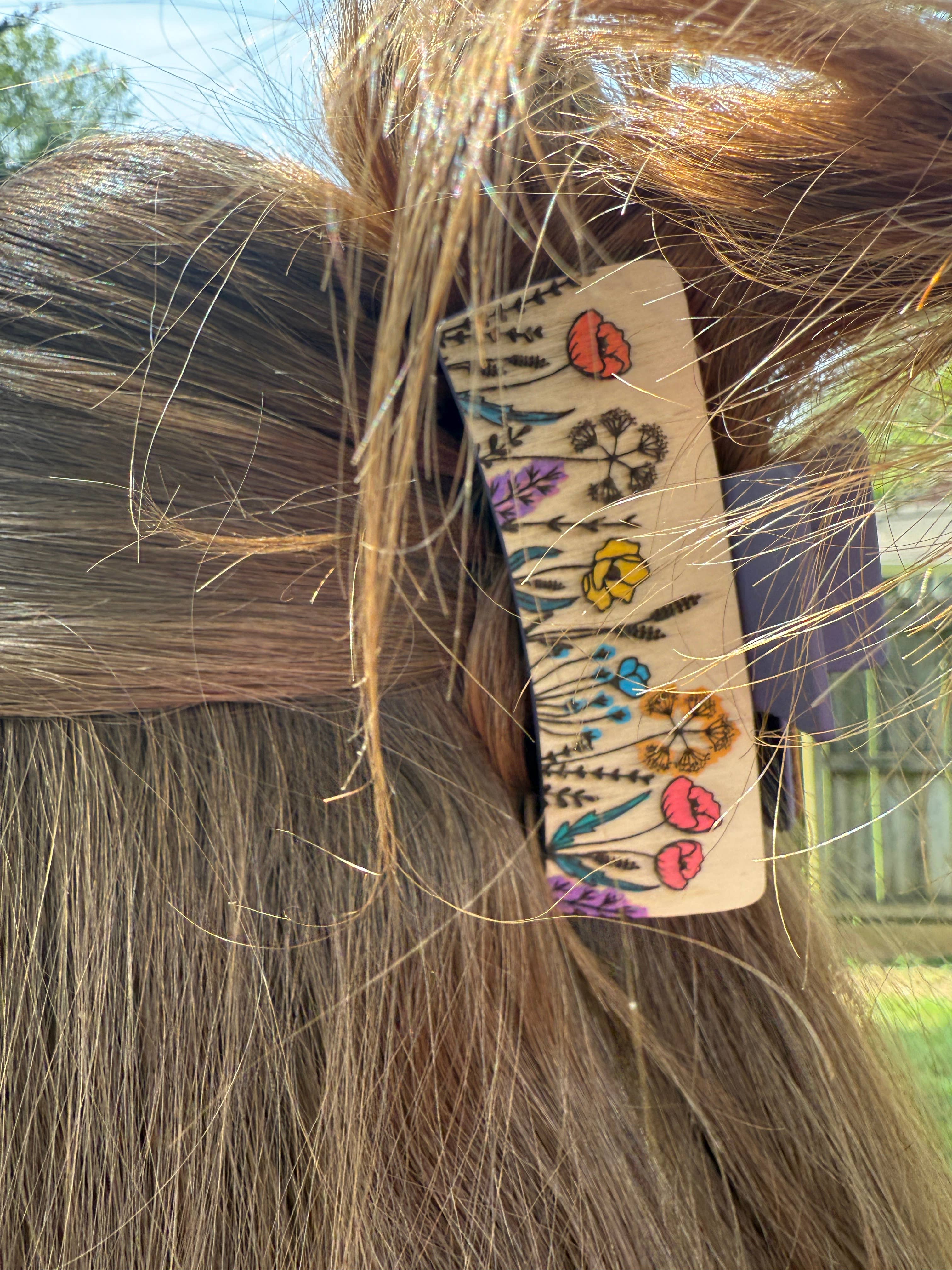 National Parks and Beyond - Wholesale Hair Clip - Women's - Flower Garden Wooden Claw Hair Clips in 2”, 4”, 5 inch13