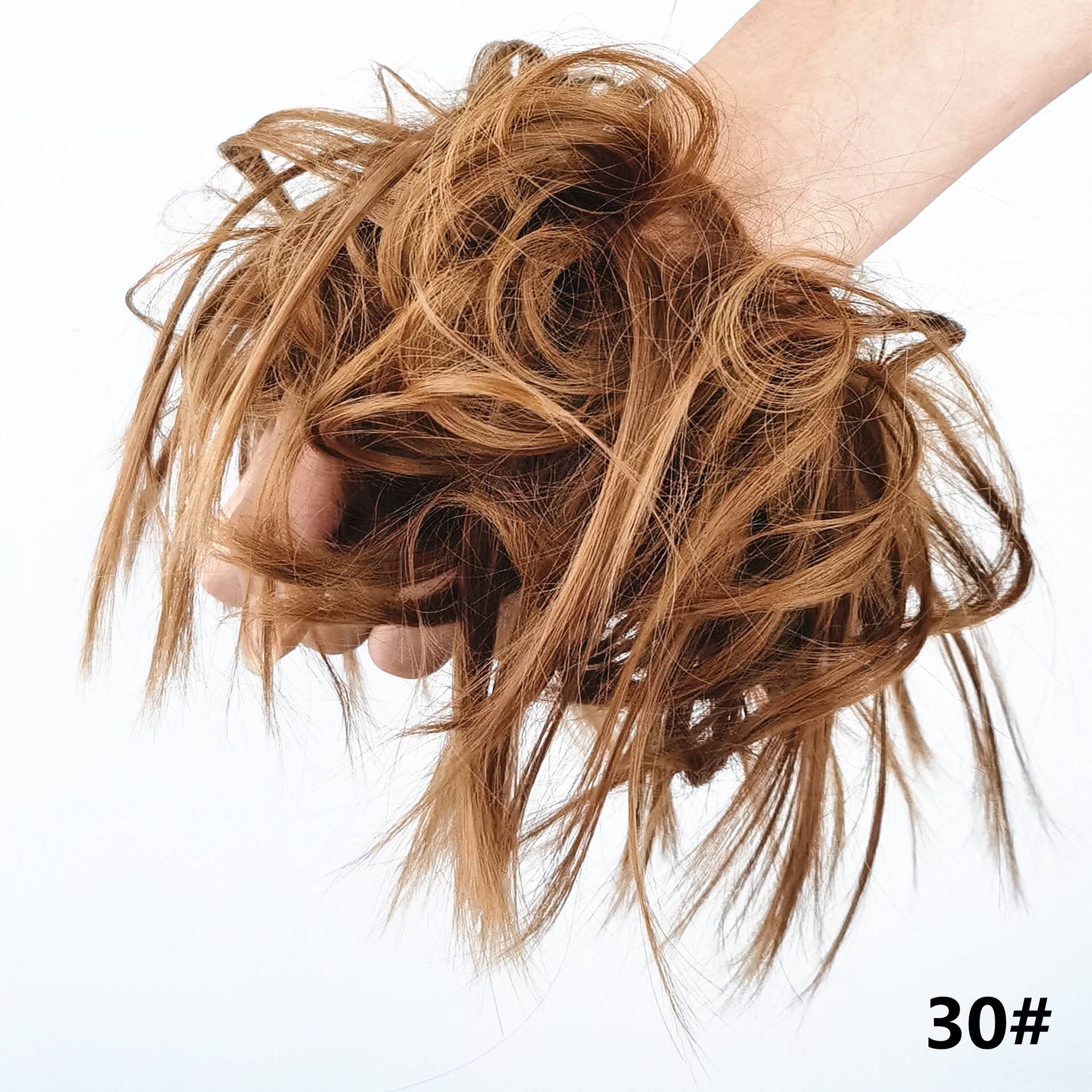 AK Brand - Wholesale Hair Extensions - Messy Curly Synthetic Hair Bun Extension with Elastic Band8