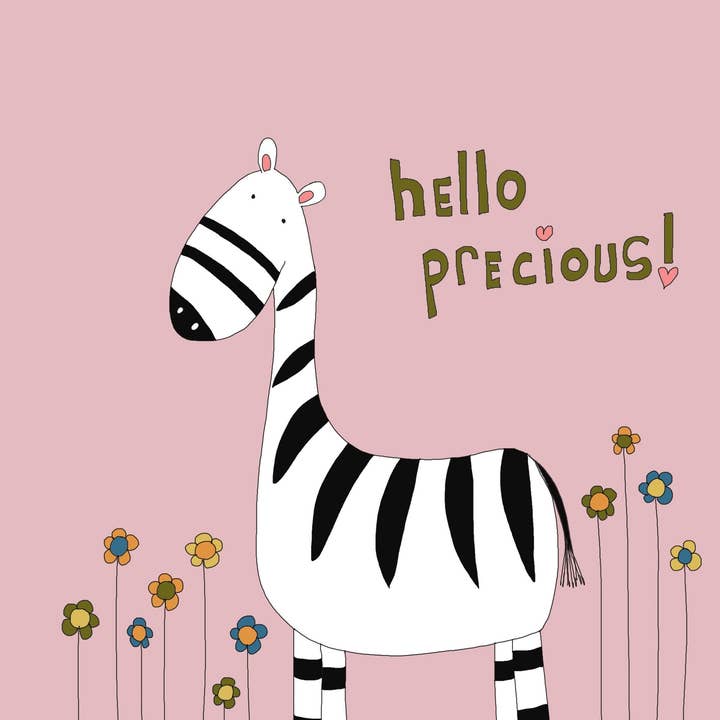 «¡Hola Precious!» tarjeta de felicitación bebé recién nacido para venta al por mayor de Elle Bee Art Studio