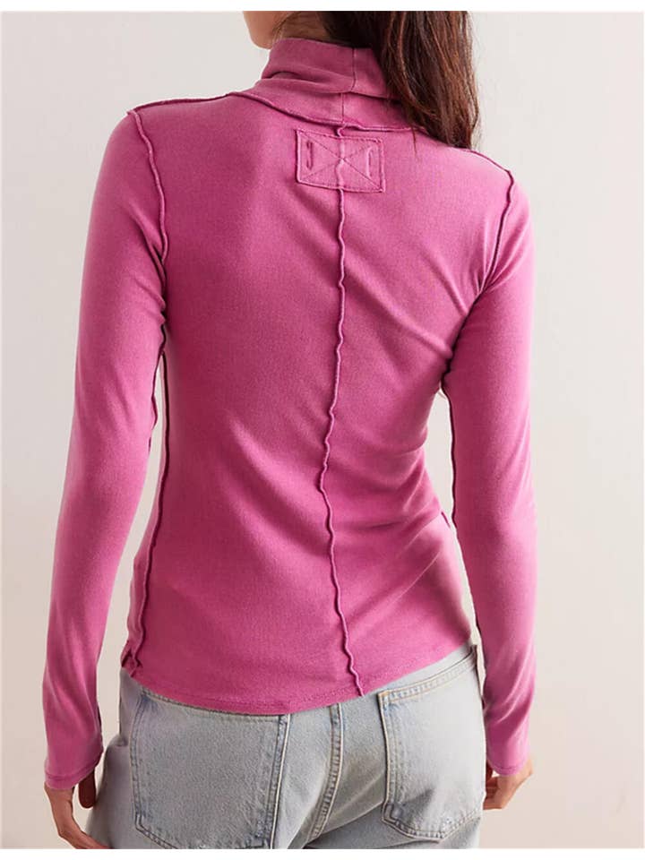 Sweetkama - Wholesale Knit Top - Women's - Ladies Turtleneck Soft Basic Everyday Tee SKT63016